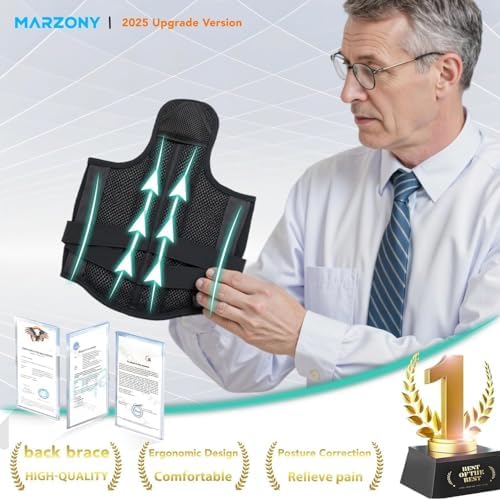 512TS8qthiL._AC_SL1500_.jpg Back Brace Posture Corrector for Men & Women, Upgraded Full Back Support with Adjustable Shoulder Straightener and Waist Support Straps, Breathable Back Brace for Office Work, Long Sitting & Daily Wear, Comfortable Posture Support for Upper & Lower Back Medium - Image 2