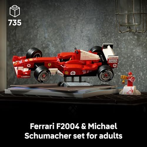 51d8PuqnAPL._AC_SL1500_.jpg LEGO Icons Ferrari F2004 & Michael Schumacher Building Set for Adults, Ages 18+ - Ferrari F1 Bedroom, Home Office, Desk Decor - Gift Ideas for Men, Women & Fans - 11375 - Image 2