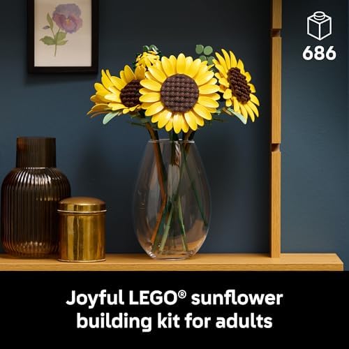 51dL6As4bsL._AC_SL1500_.jpg LEGO Botanicals Sunflower Bouquet Building Set for Adults, Ages 18+ - Gift for Birthdays - Artificial Flowers for Home Office, Bedroom or Desk Decor - 11502 - Image 2