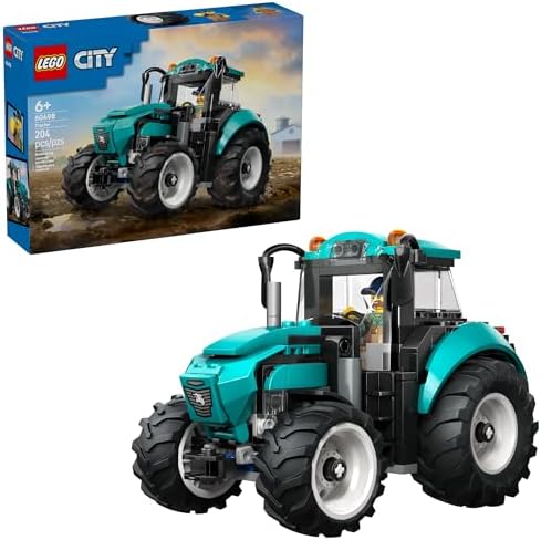 51x4-GadiKL._AC_SL1500_.jpg LEGO City Tractor Building Toy for Kids - Pretend Play Farm Vehicle for Boys & Girls, Ages 7+ - Tractor Toy W/Farmer Minifigure - Gift Idea for Birthdays - 60498