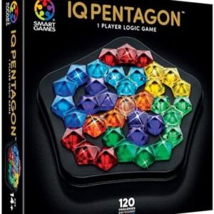 SmartGames IQ Deluxe: Pentagon – The New IQ Series from Featuring 120 Challenges in a Deluxe Travel Case for Ages 14 – Adult