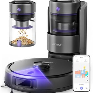 Robot Vacuum and Mop, Upgraded Bagless Robot Vacuum Cleaner with Self-Emptying, 6000Pa Robotic Vacuum with LiDAR Navigation, Smart Mapping, Schedule, App/Alexa Control for Carpet/Pet Hair, Q20 Ultra